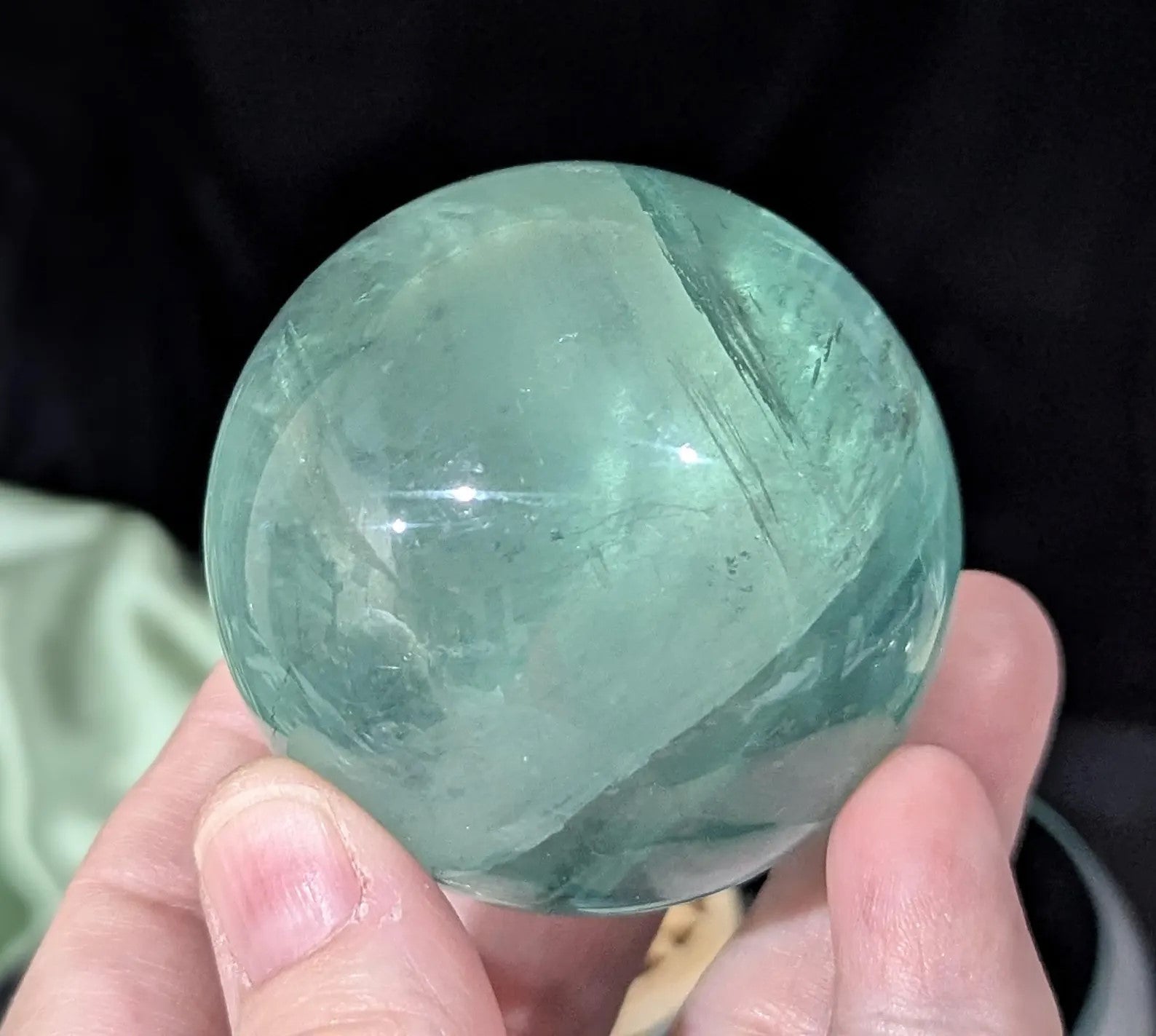 Flashy Fluorite Crystal Sphere
