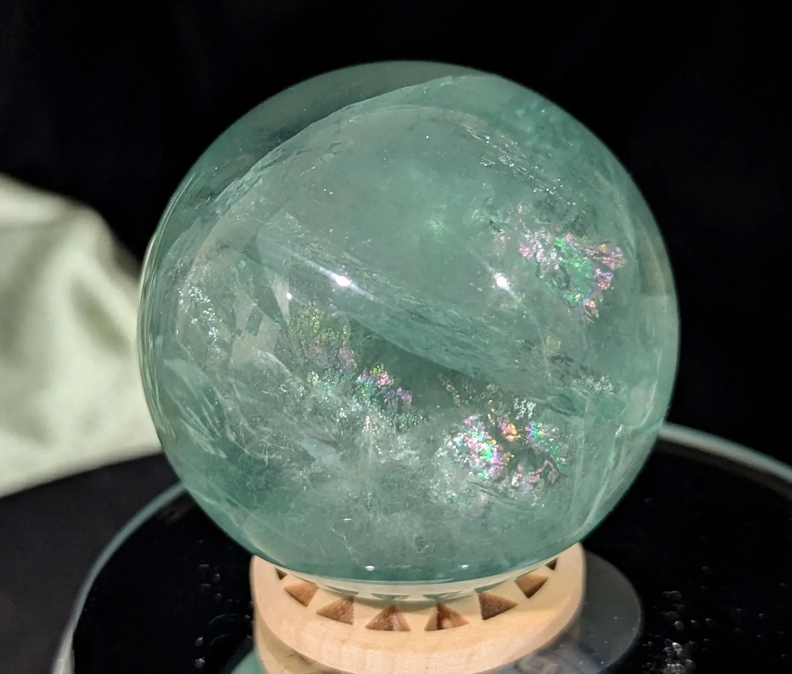 Flashy Fluorite Crystal Sphere