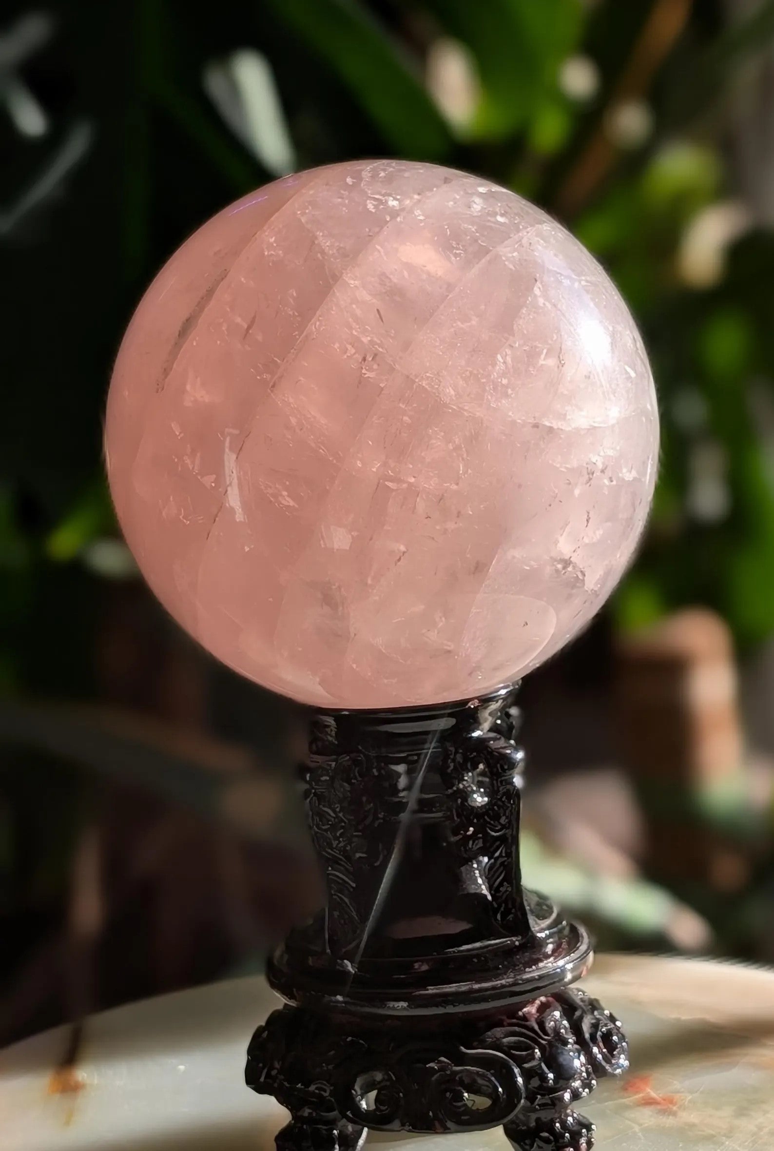 Flashy Rose Quartz Sphere