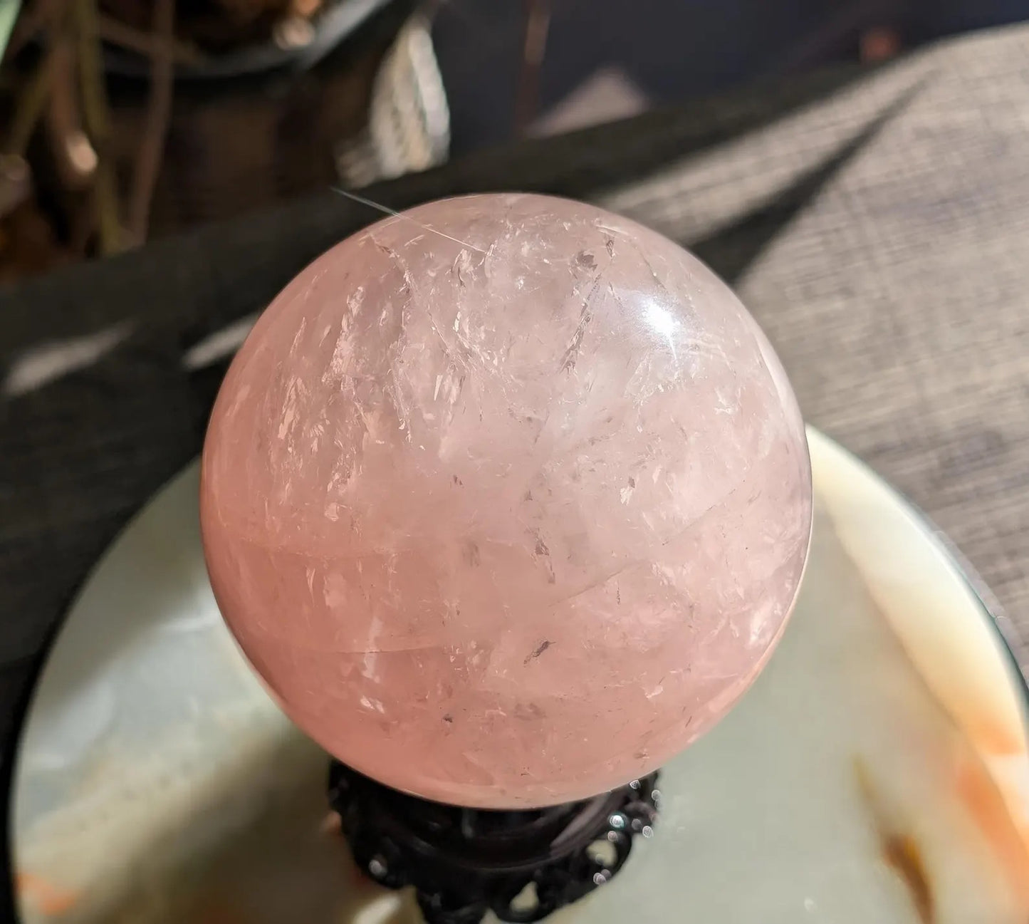 Flashy Rose Quartz Sphere