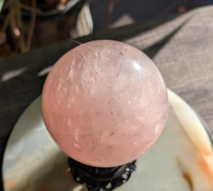 Flashy Rose Quartz Sphere