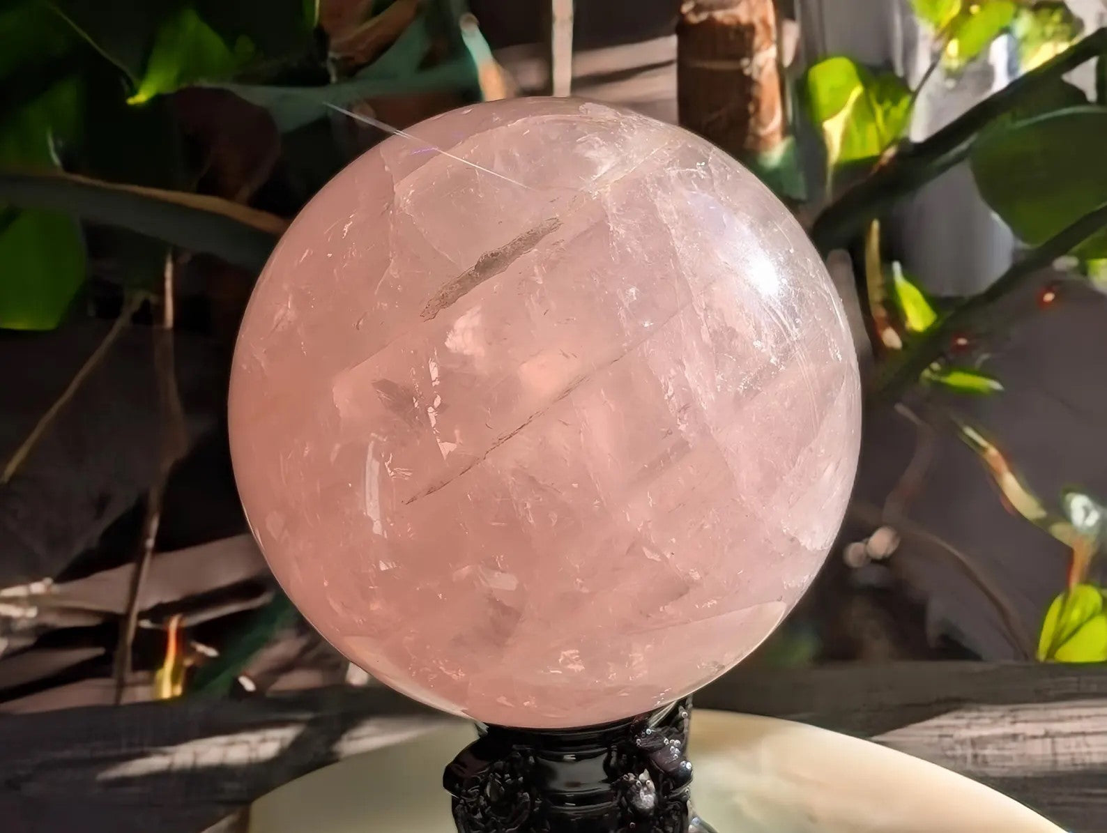 Flashy Rose Quartz Sphere