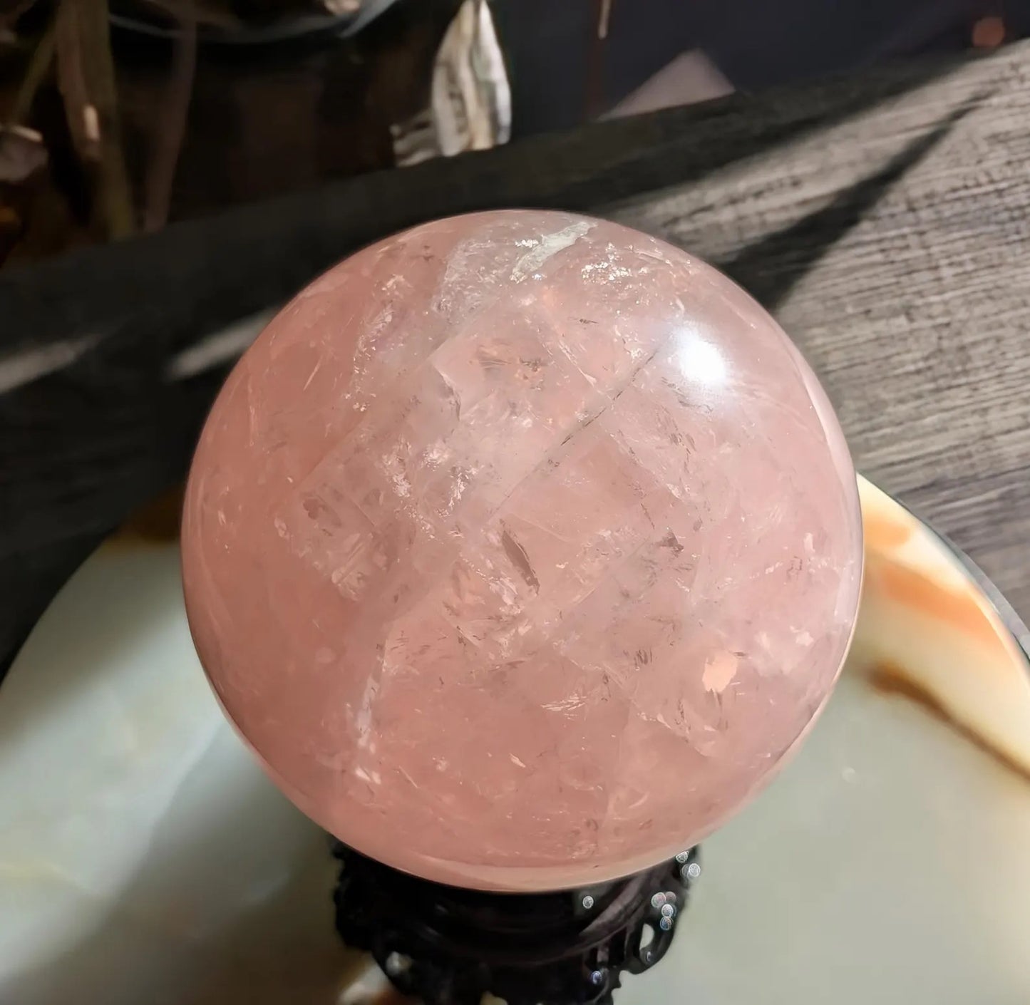 Flashy Rose Quartz Sphere