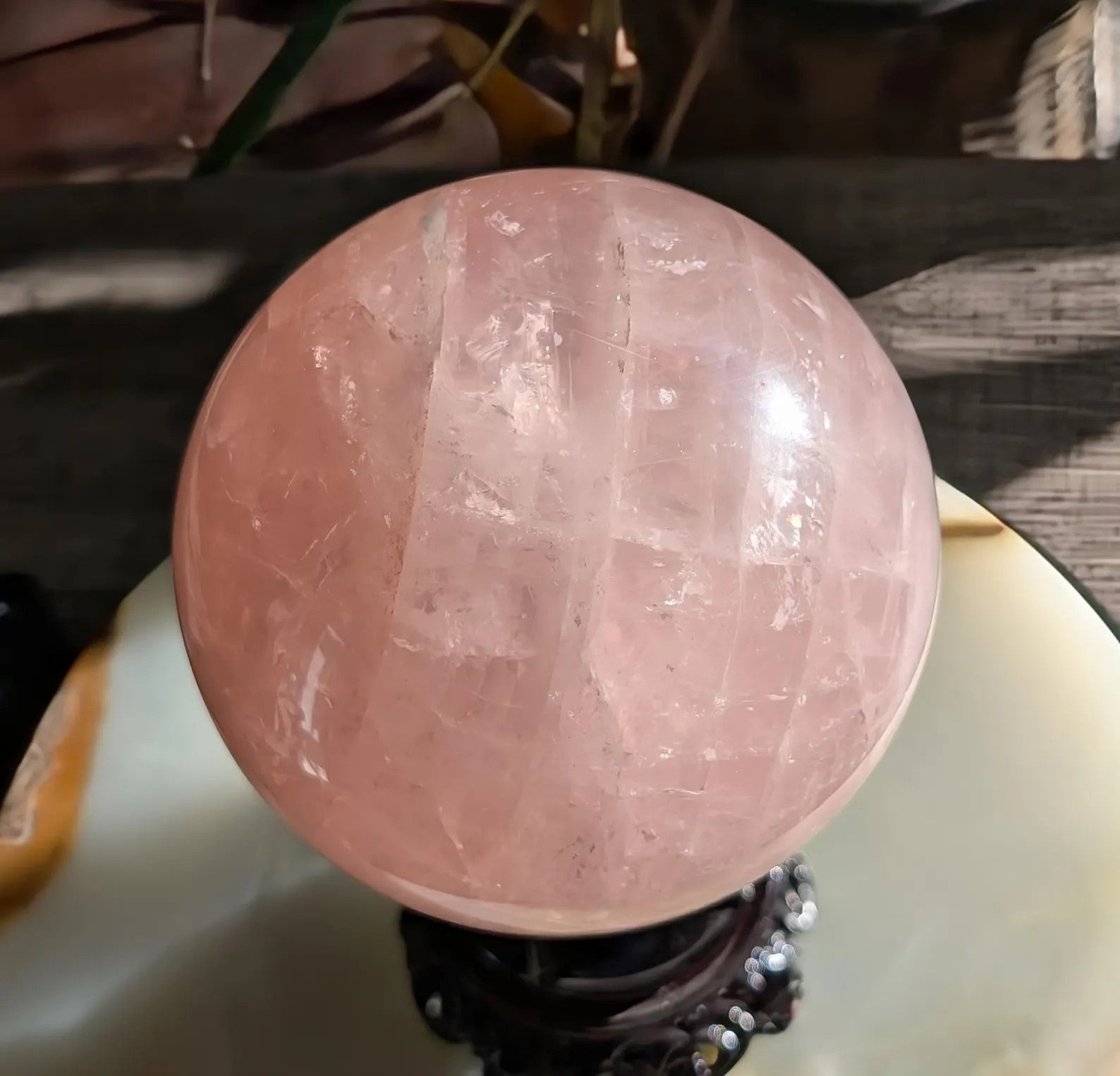 Flashy Rose Quartz Sphere