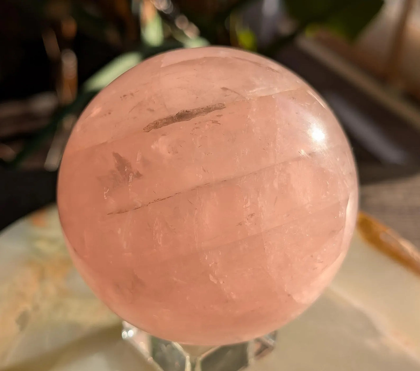 Flashy Rose Quartz Sphere