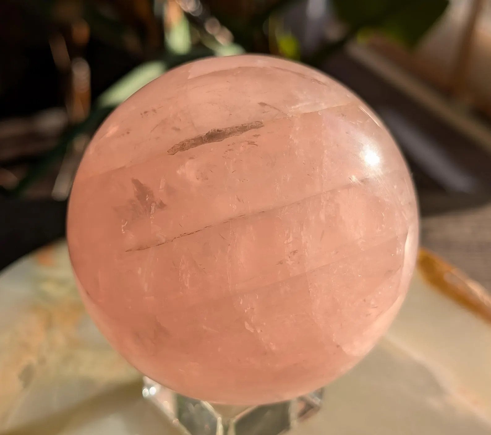 Flashy Rose Quartz Sphere