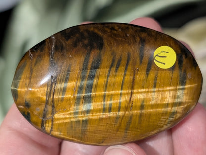 Flashy Tiger Eye Palm Stone