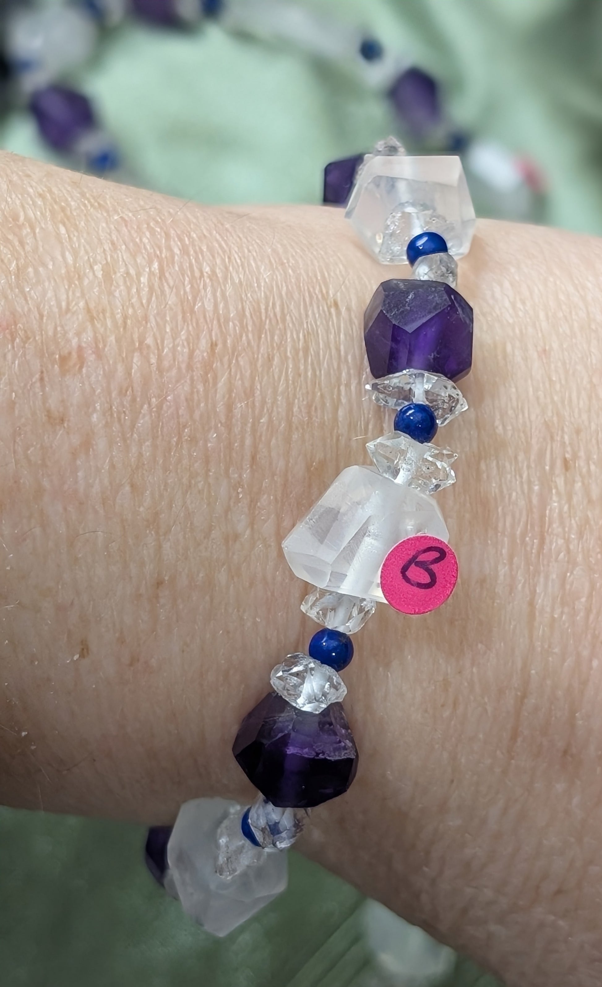 Fluorite Quartz Lapis Herkimer Bracelet