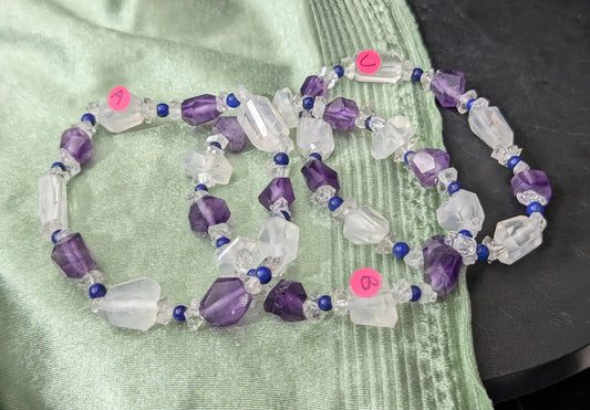 Fluorite Quartz Lapis Herkimer Bracelets
