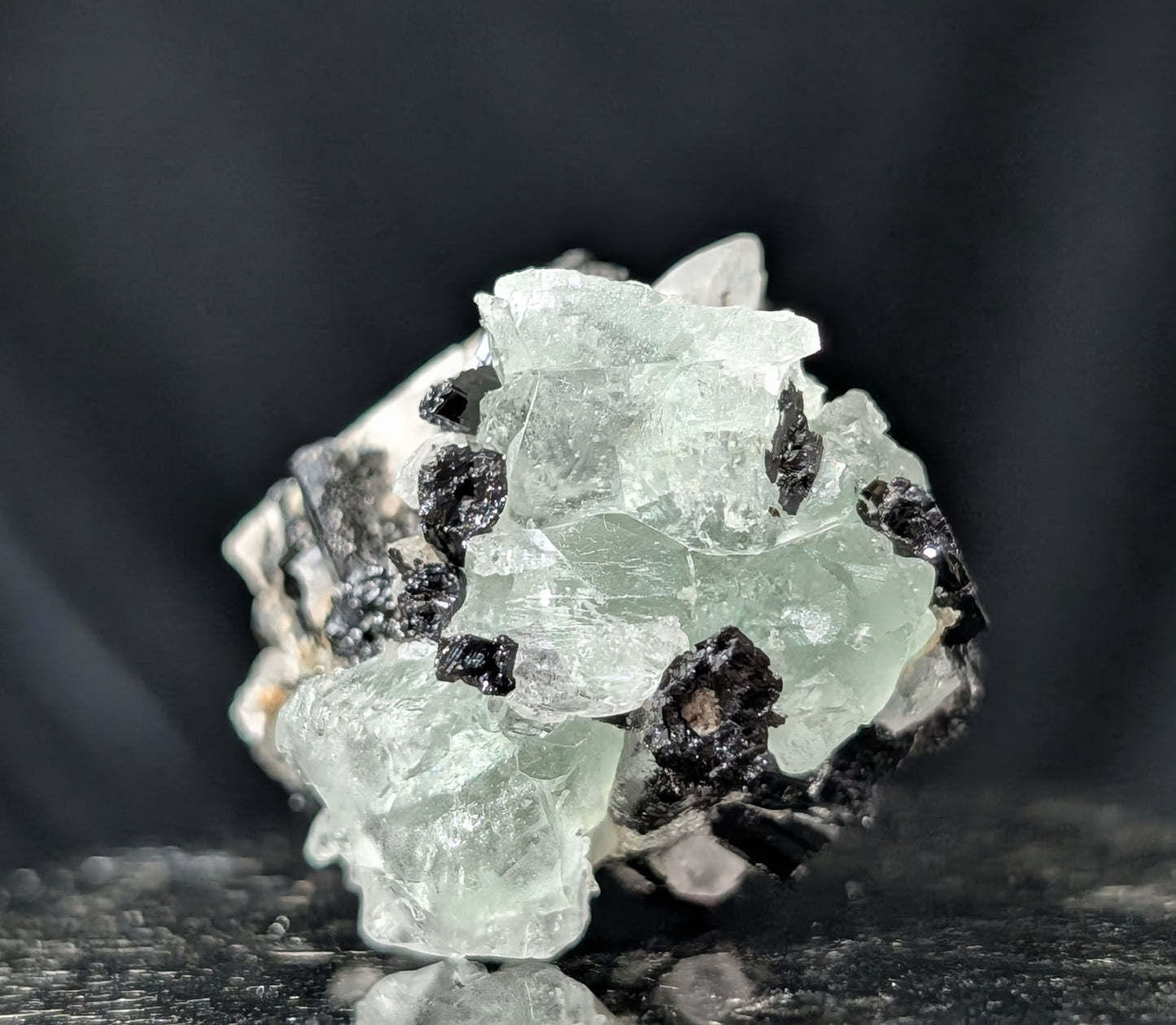 Fluorite with Black Tourmaline Specimen