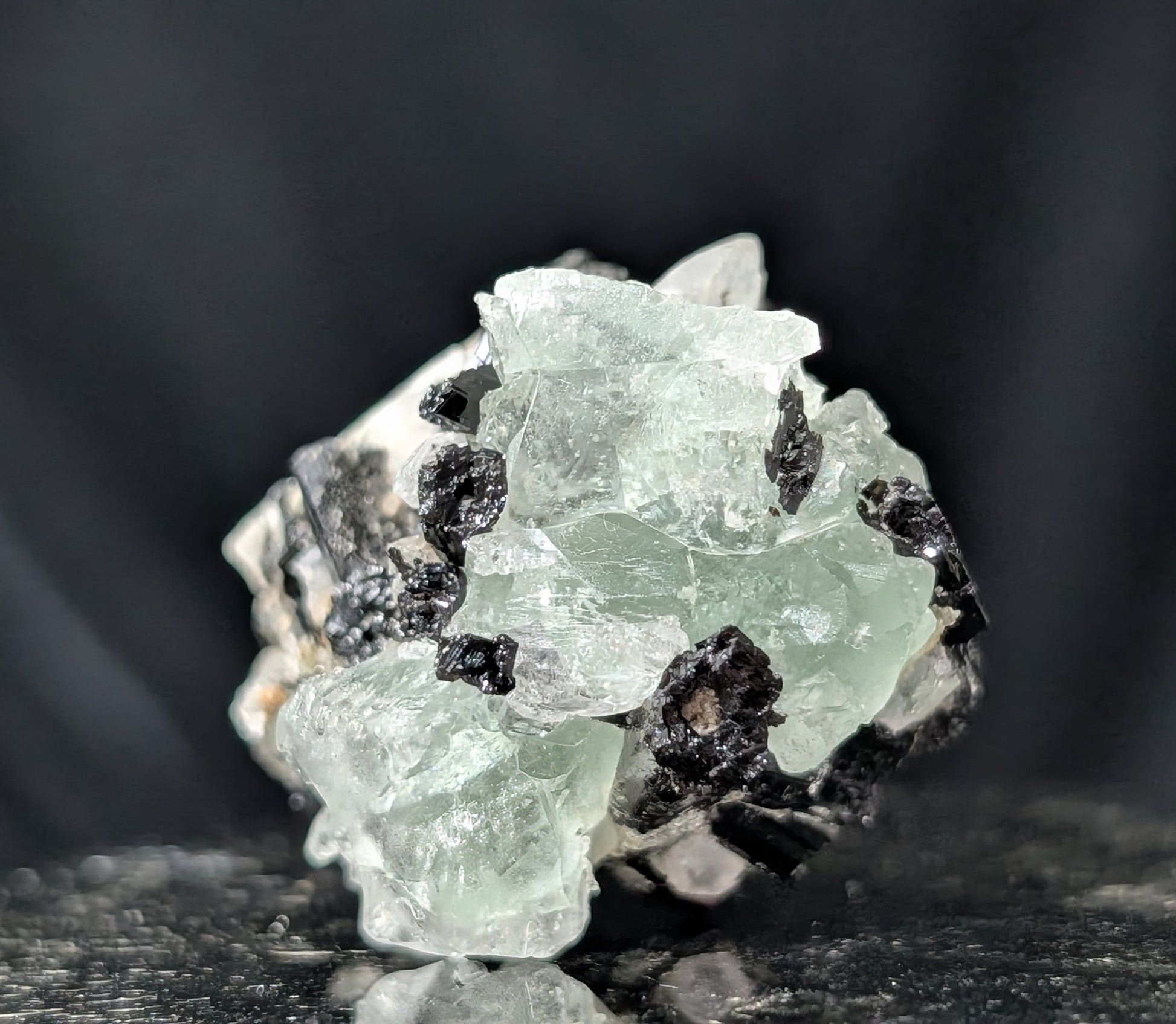 Fluorite with Black Tourmaline Specimen