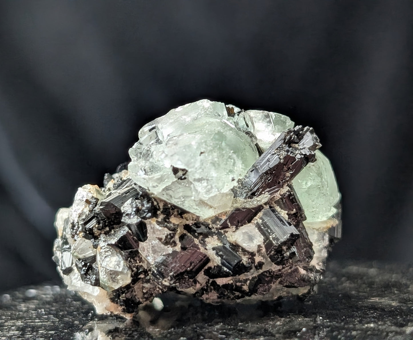Fluorite with Black Tourmaline Specimen