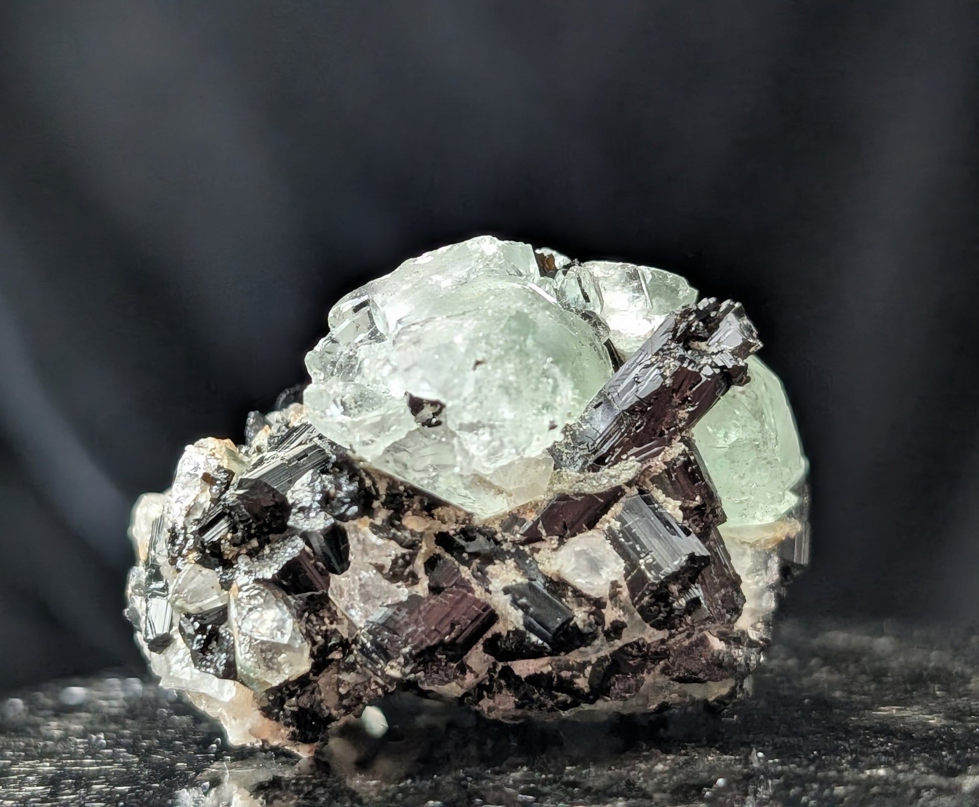 Fluorite with Black Tourmaline Specimen