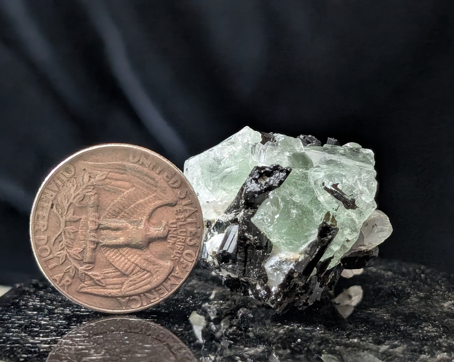 Fluorite with Black Tourmaline Specimen
