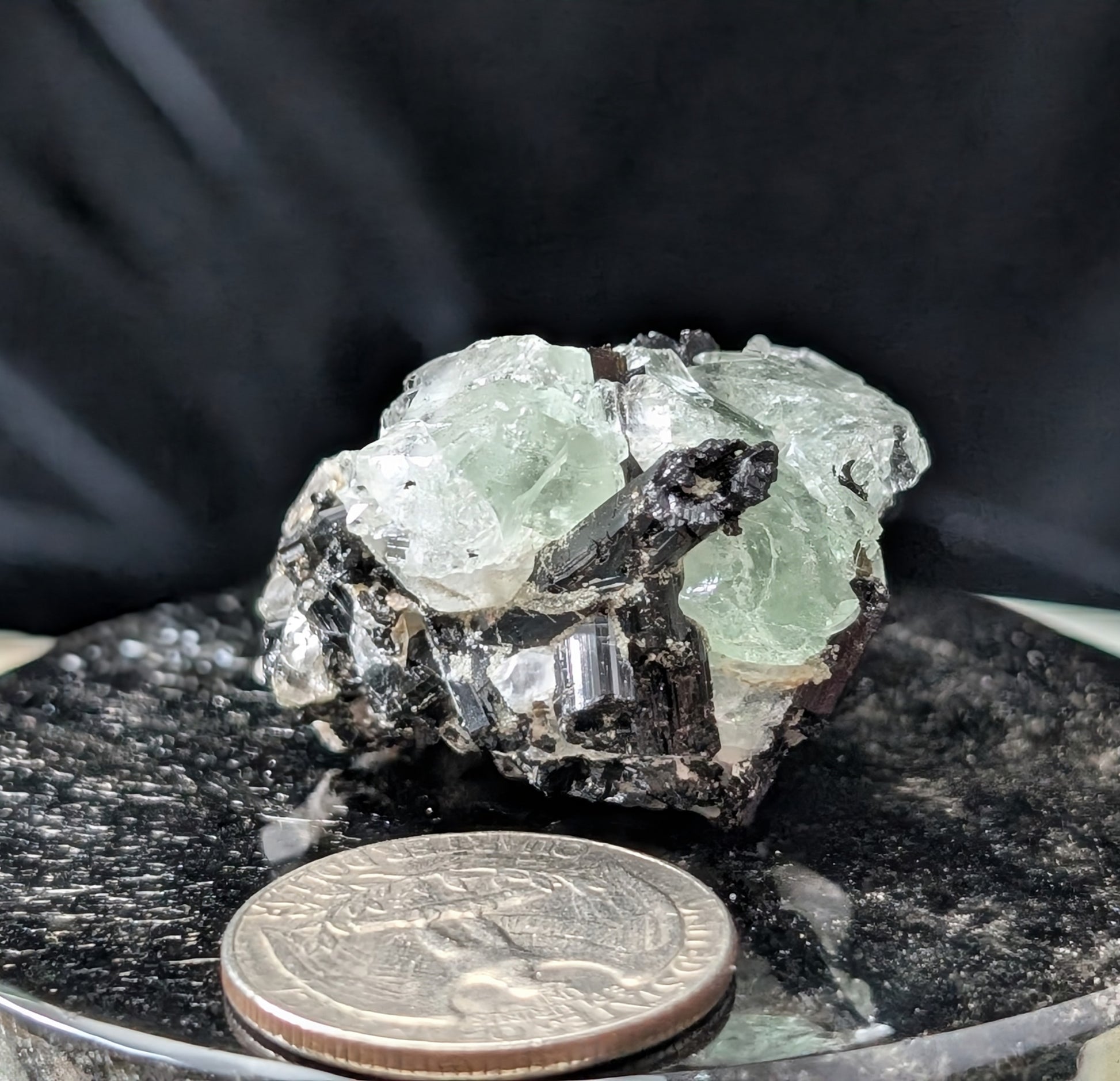 Fluorite with Black Tourmaline Specimen