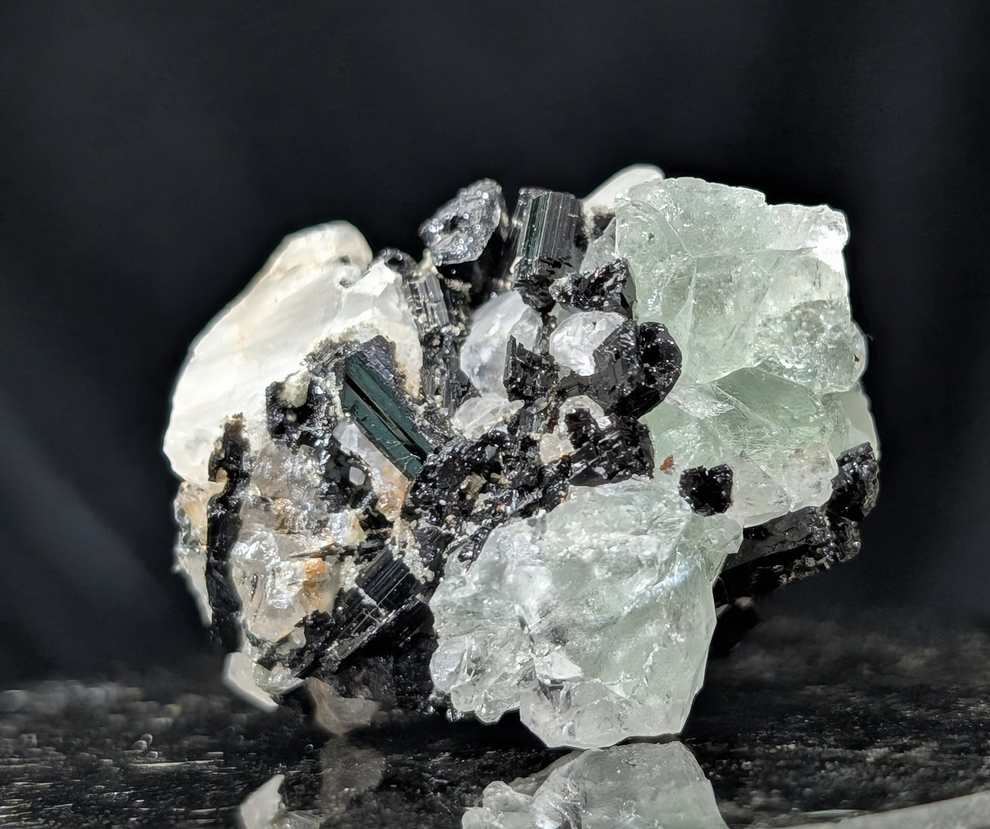 Fluorite with Black Tourmaline Specimen