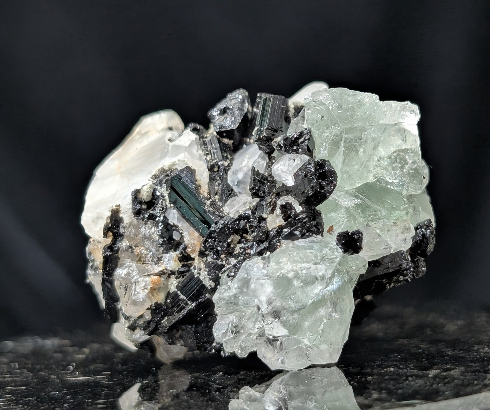 Fluorite with Black Tourmaline Specimen