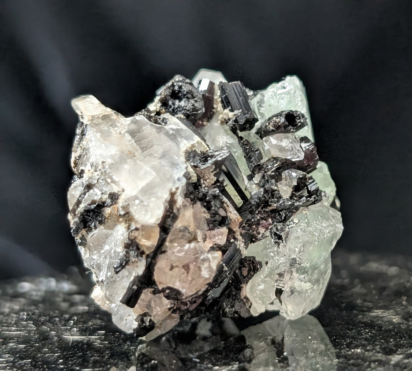 Fluorite with Black Tourmaline Specimen