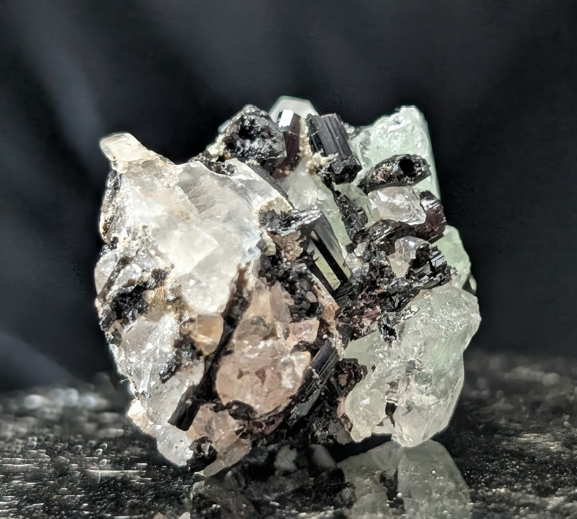 Fluorite with Black Tourmaline Specimen