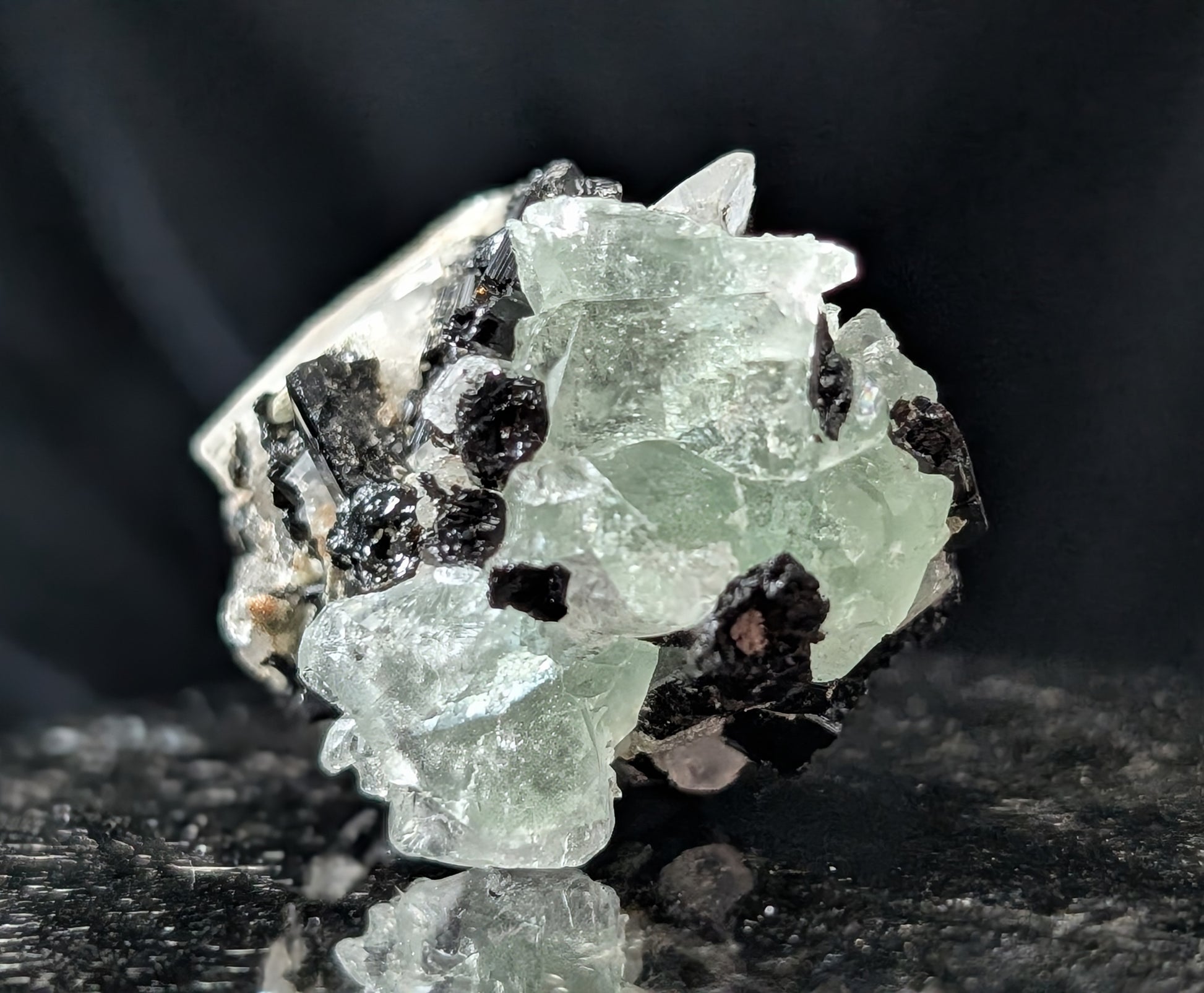 Fluorite with Black Tourmaline Specimen