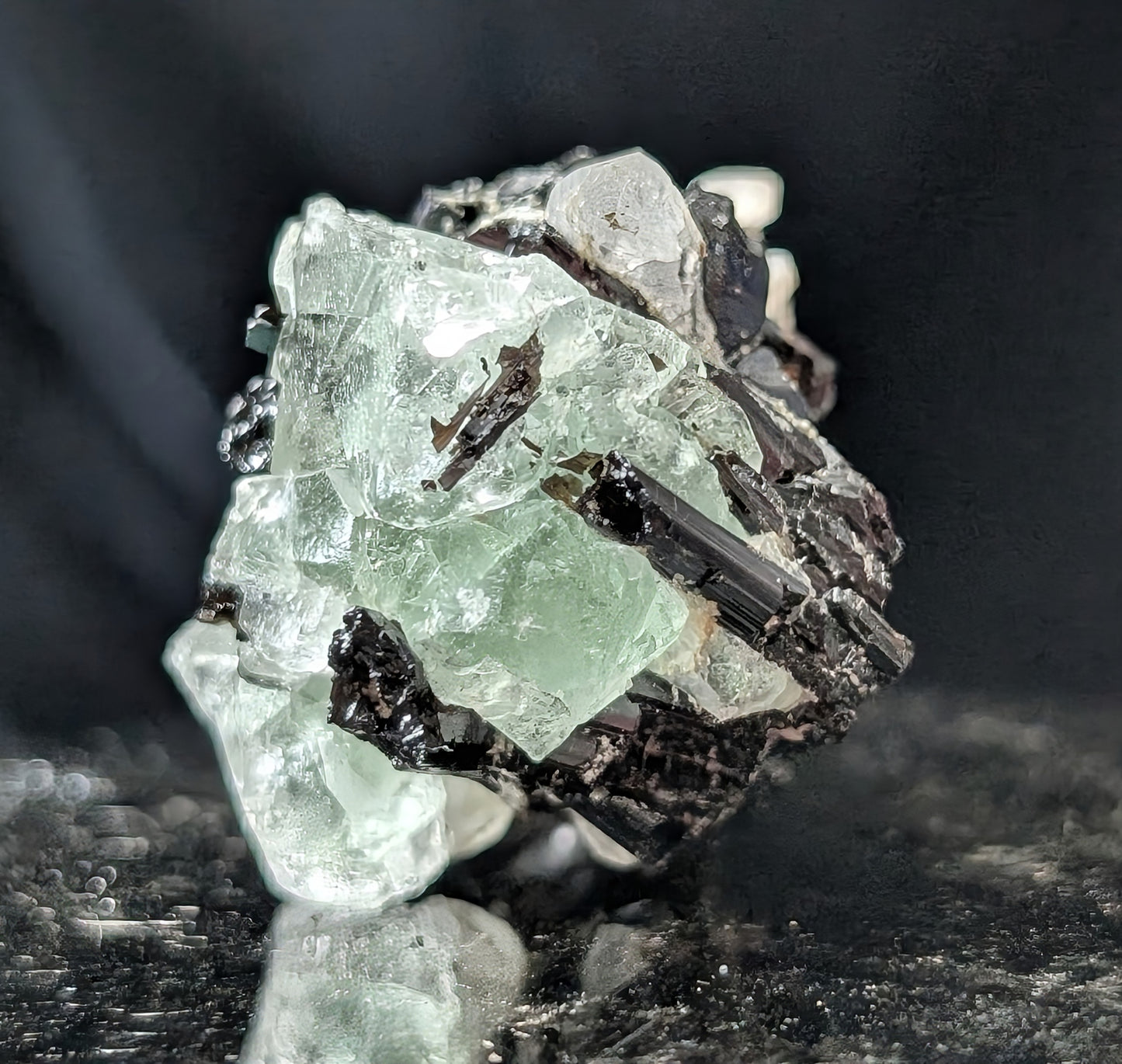 Fluorite with Black Tourmaline Specimen