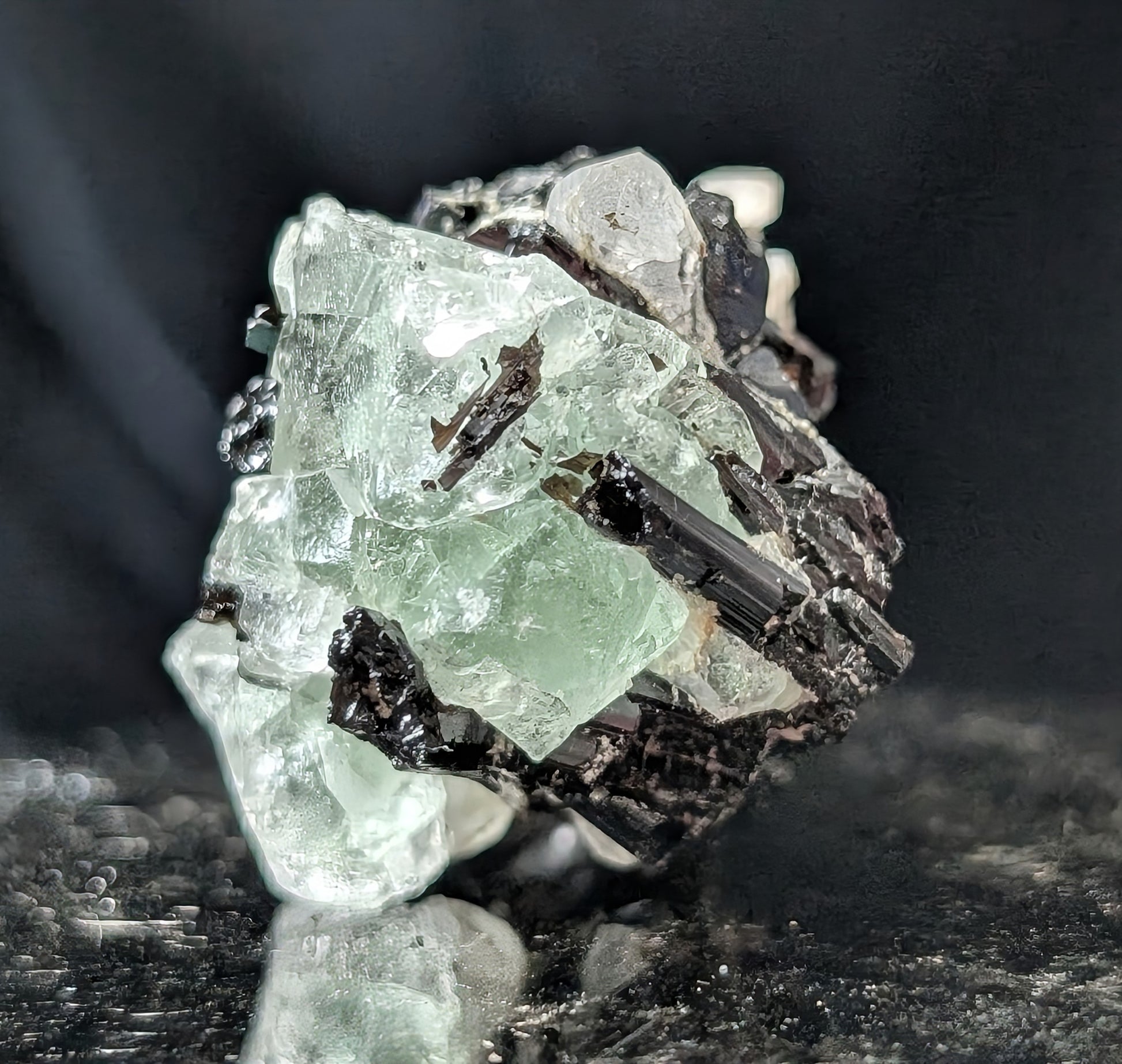 Fluorite with Black Tourmaline Specimen