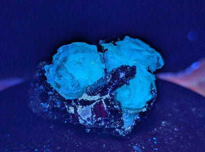 UV Reactive Fluorite with Black Tourmaline Specimen