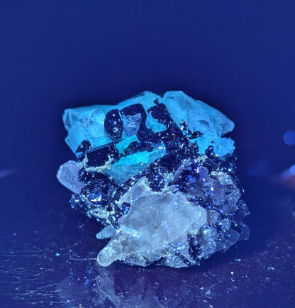 UV Reactive Fluorite with Black Tourmaline Specimen
