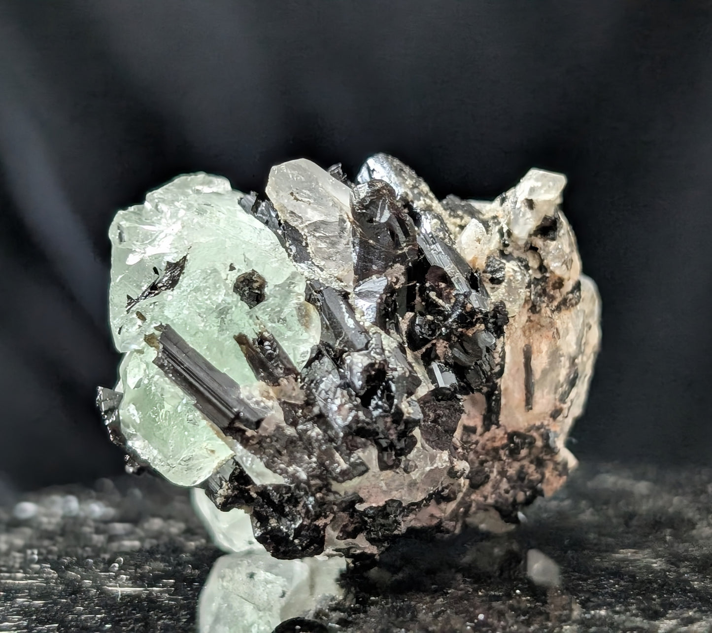 Fluorite with Black Tourmaline Specimen