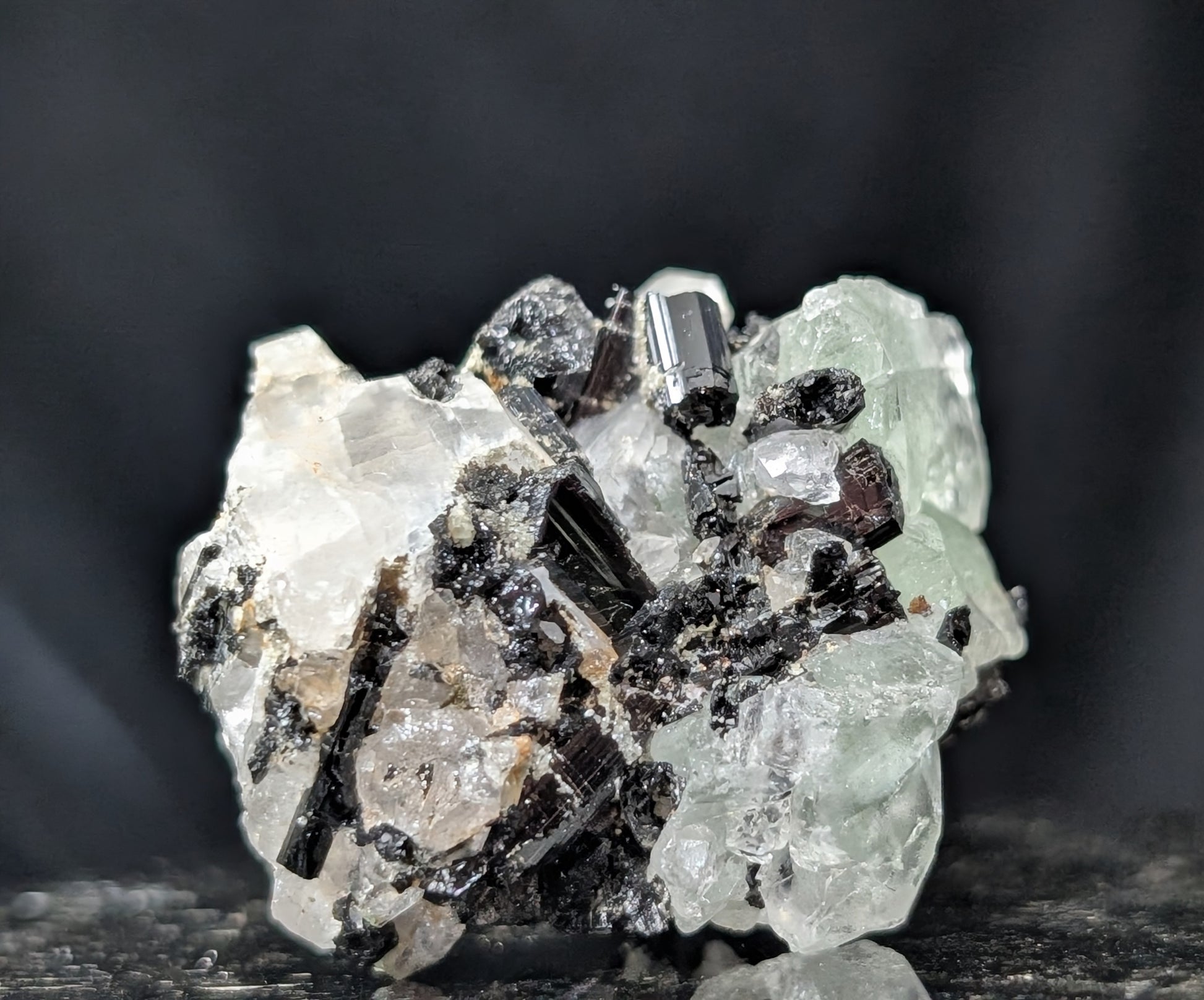 Fluorite with Black Tourmaline Specimen
