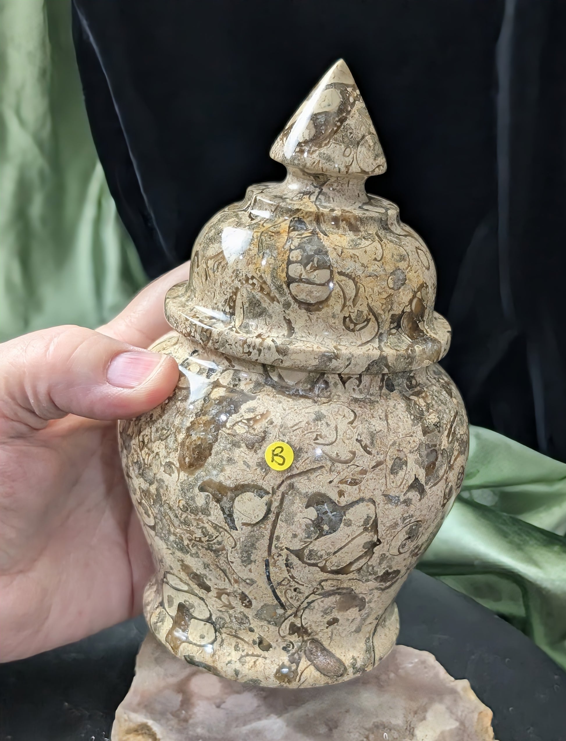 Fossil Coral Jasper Jar