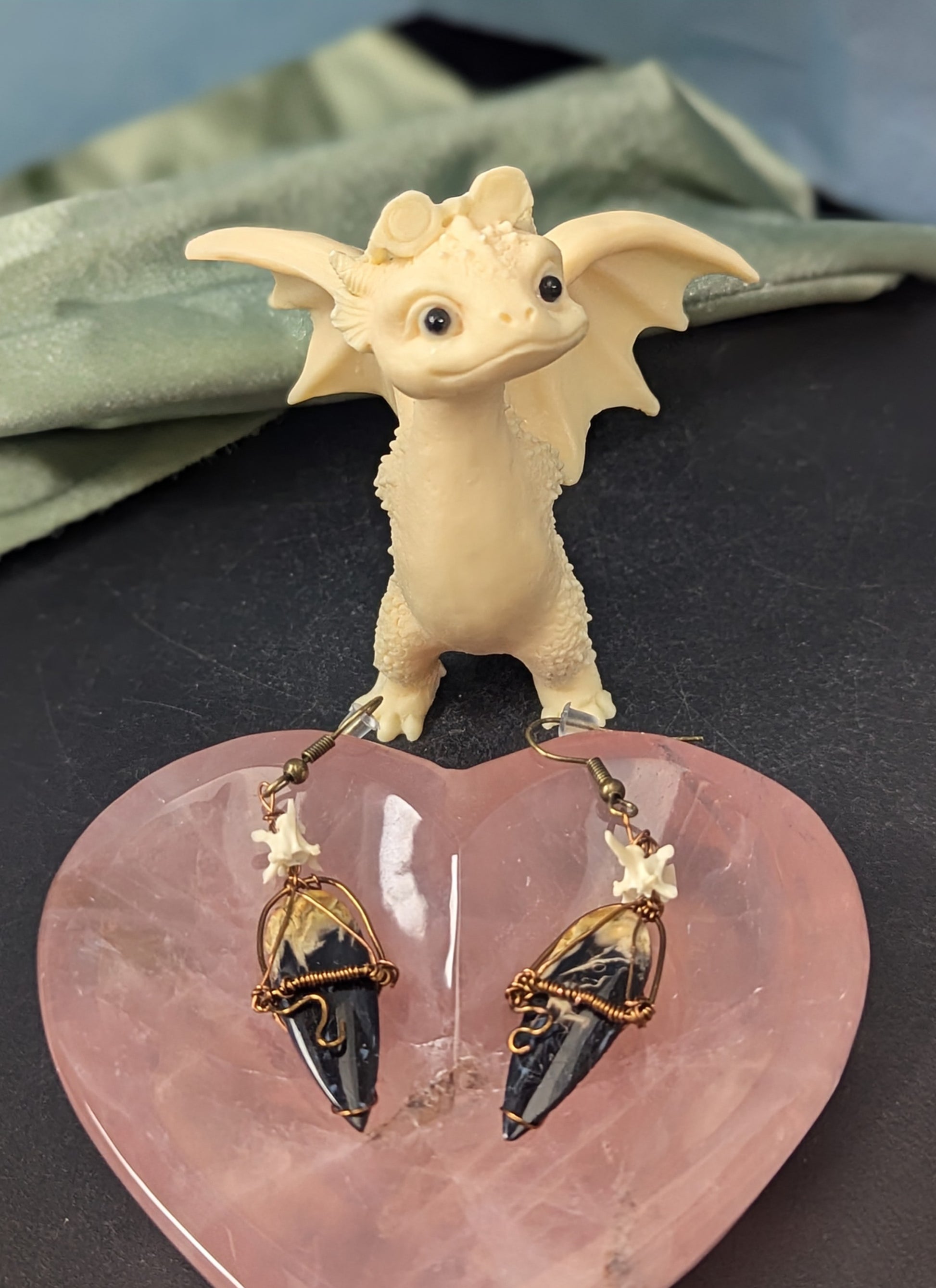 Fossilized Palm Root Earrings