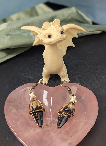 Fossilized Palm Root Earrings
