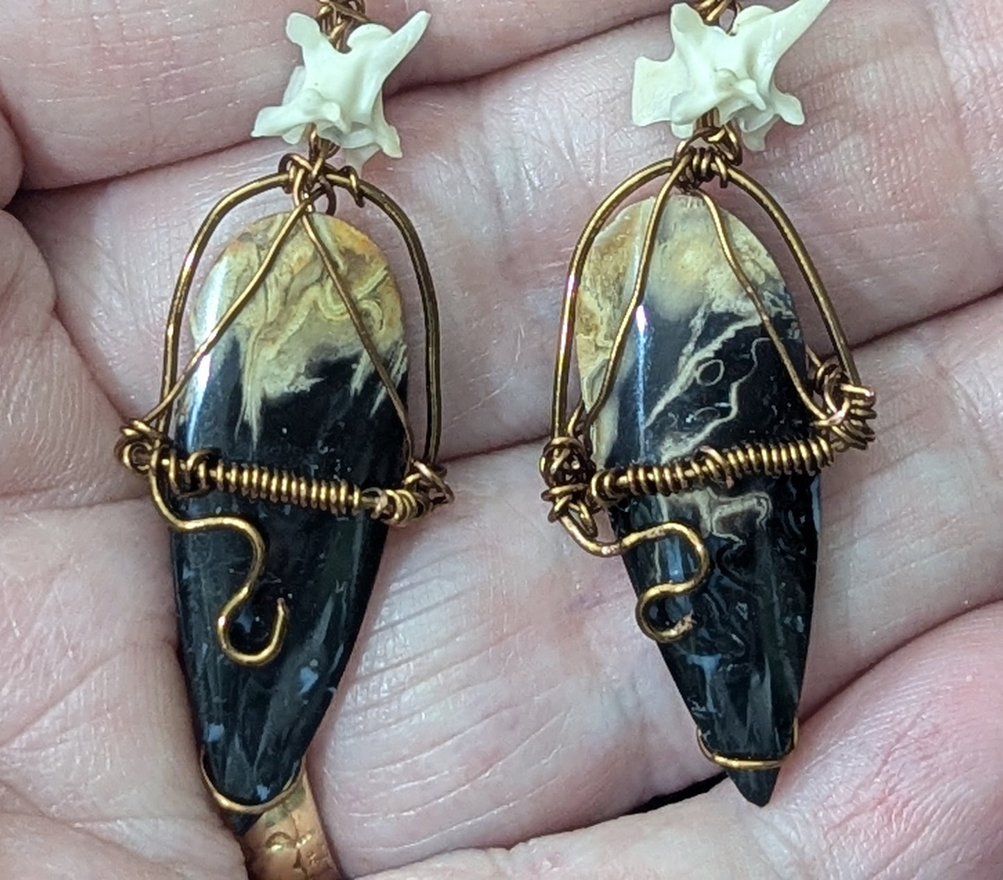 Fossilized Palm Root Earrings