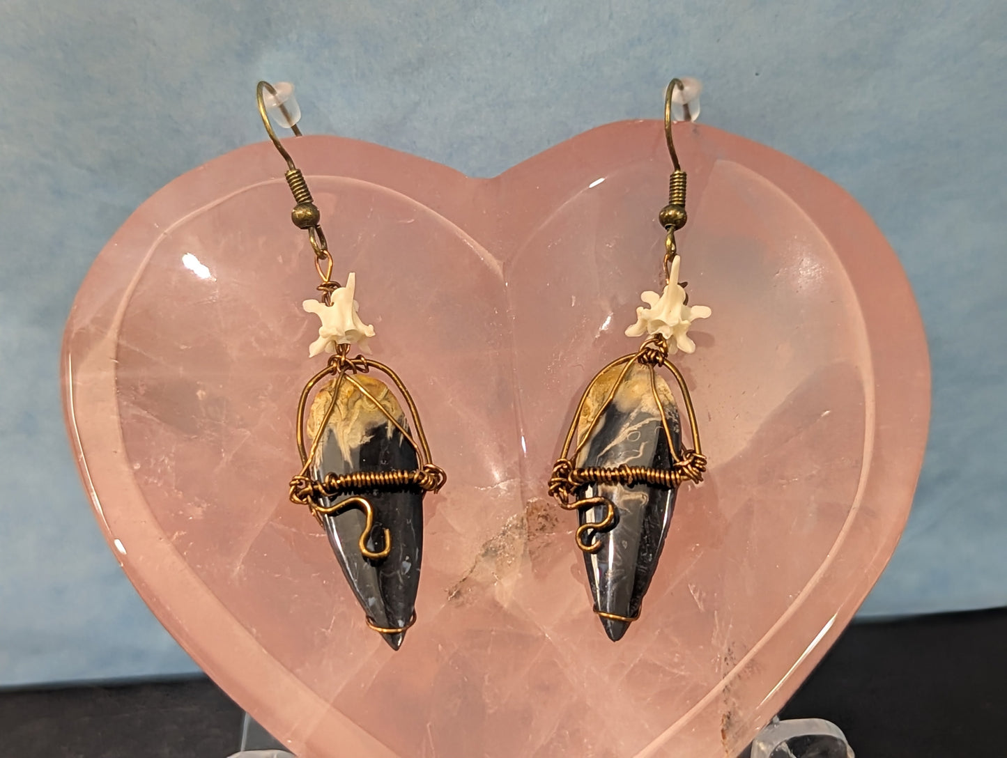 Fossilized Palm Root Earrings