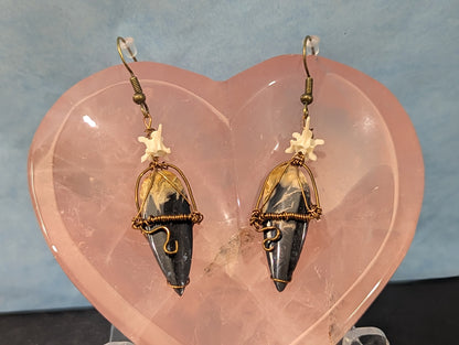 Fossilized Palm Root Earrings