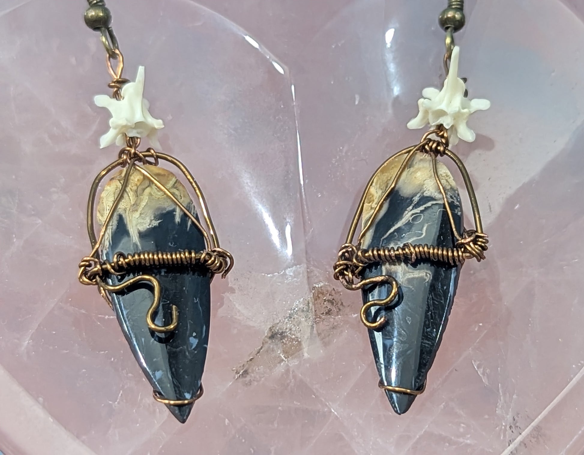 Fossilized Palm Root Earrings
