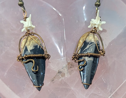 Fossilized Palm Root Earrings