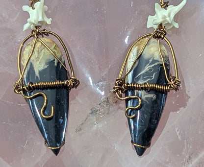 Fossilized Palm Root Earrings