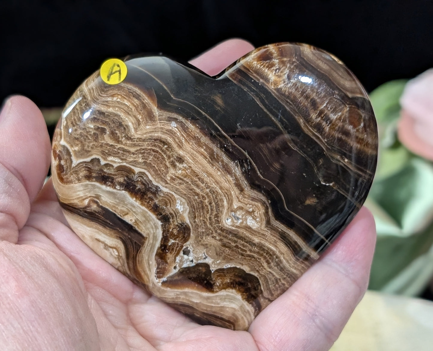Freestanding Chocolate Calcite Heart