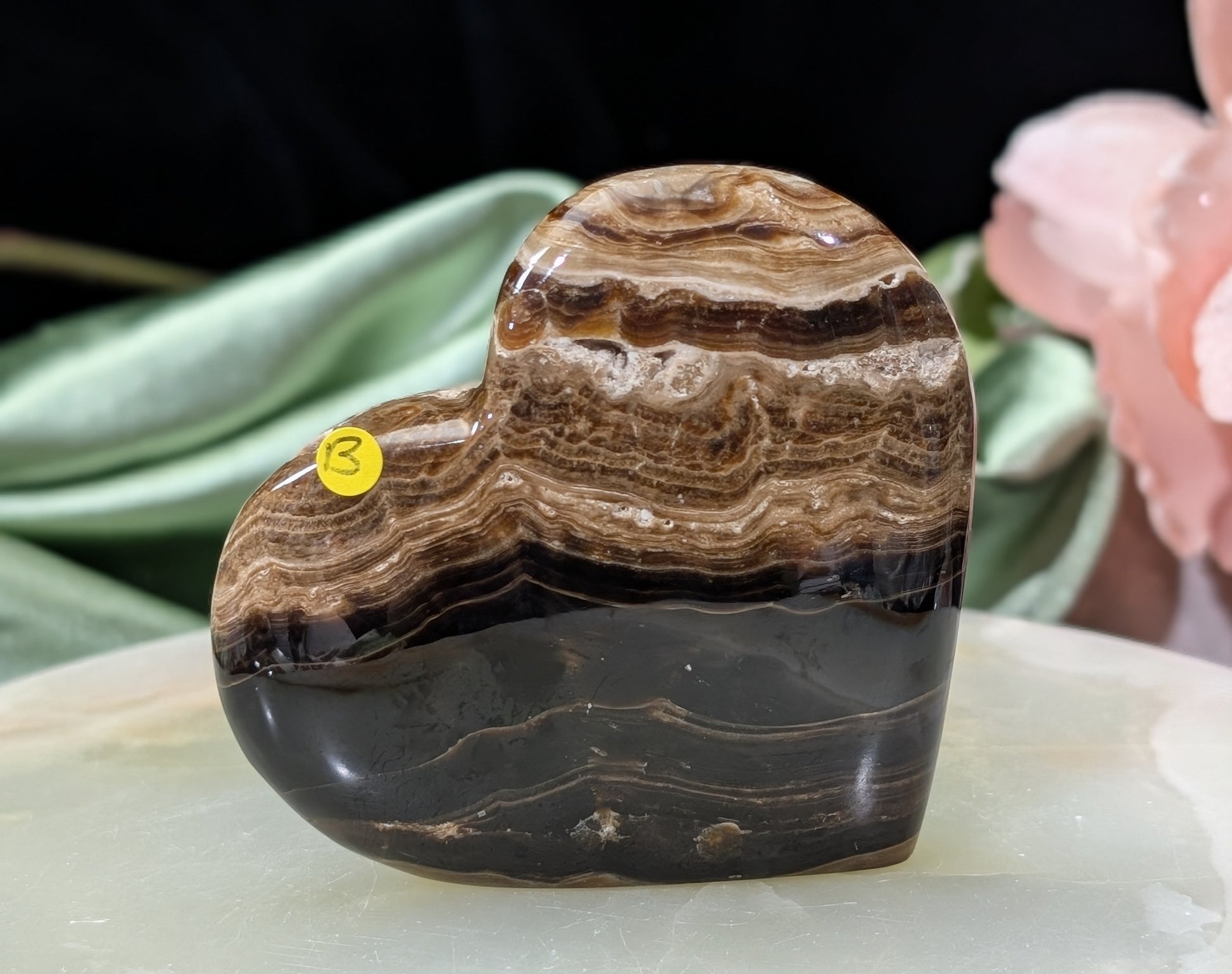 Freestanding Chocolate Calcite Heart