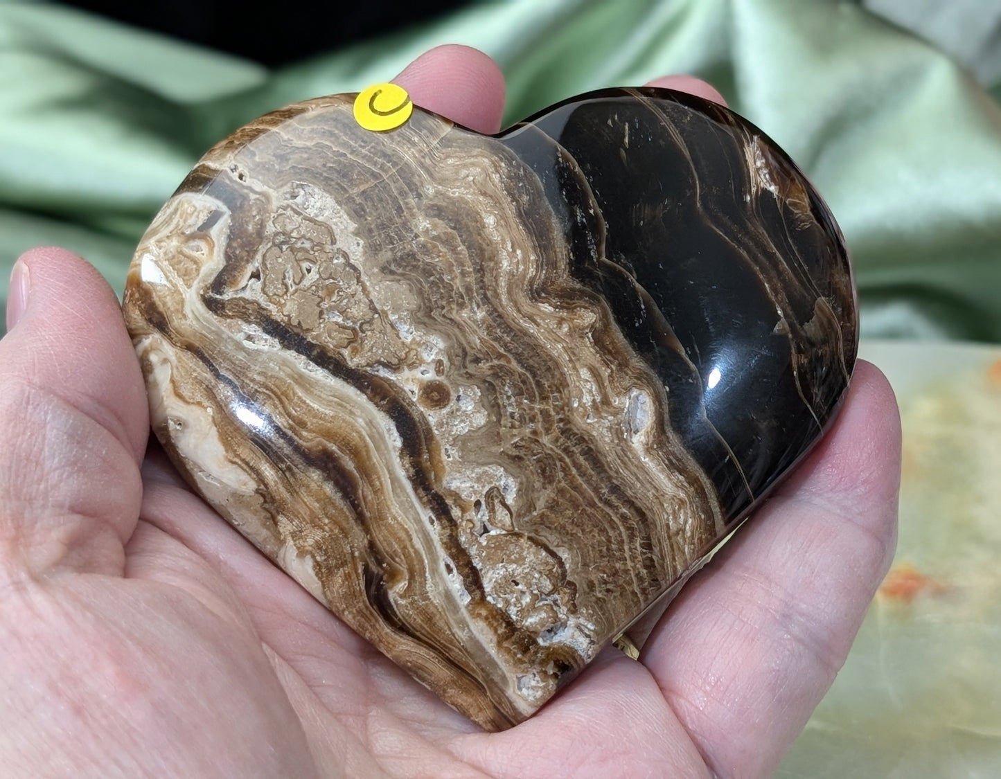 Freestanding Chocolate Calcite Heart