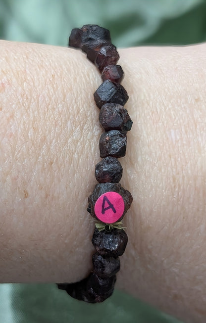 Garnet Bead Stretch Bracelet