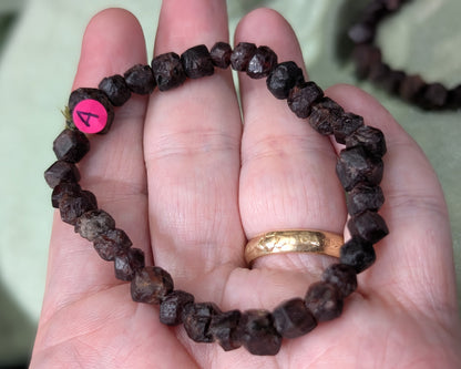 Garnet Bead Stretch Bracelet