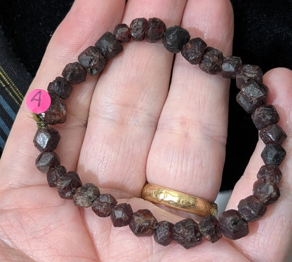 Garnet Bead Stretch Bracelet