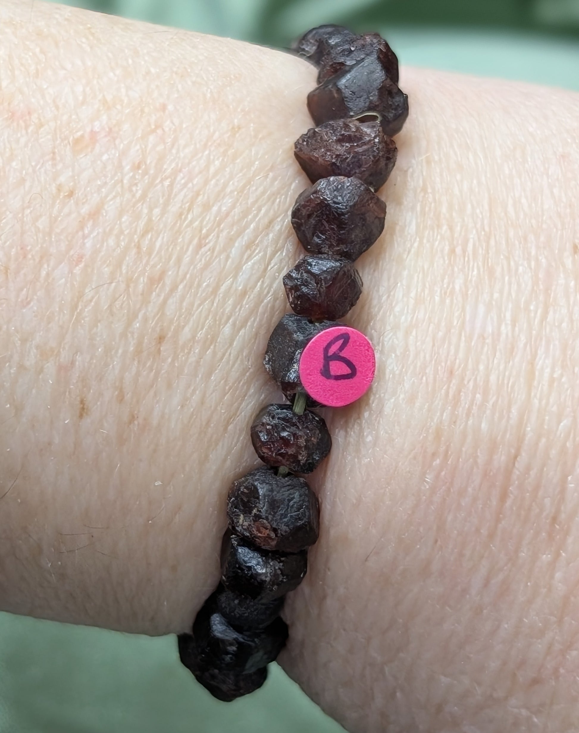 Garnet Bead Stretch Bracelet