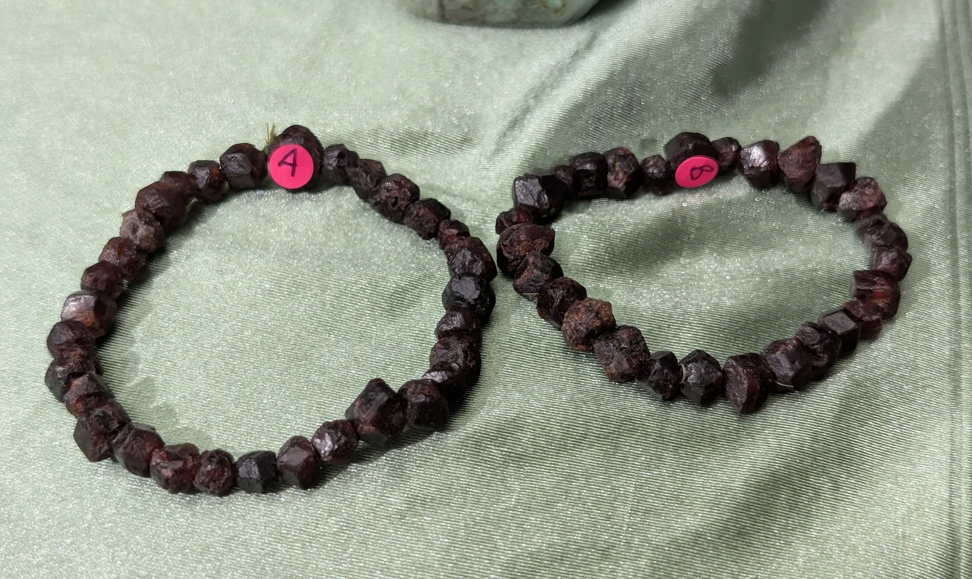 Garnet Bead Stretch Bracelets