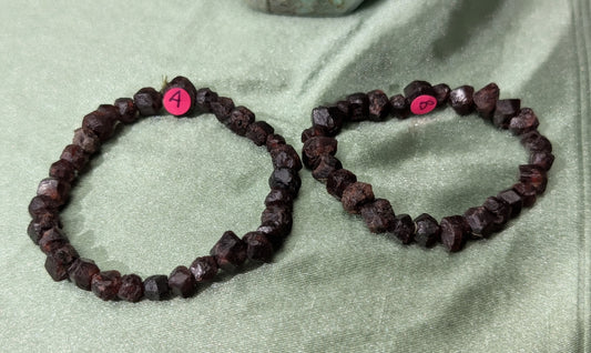 Garnet Bead Stretch Bracelets