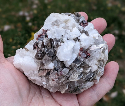 Garnet Feldspar and Mica Specimen