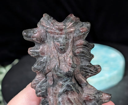 Garnet Goddess of the Wolf Figurine